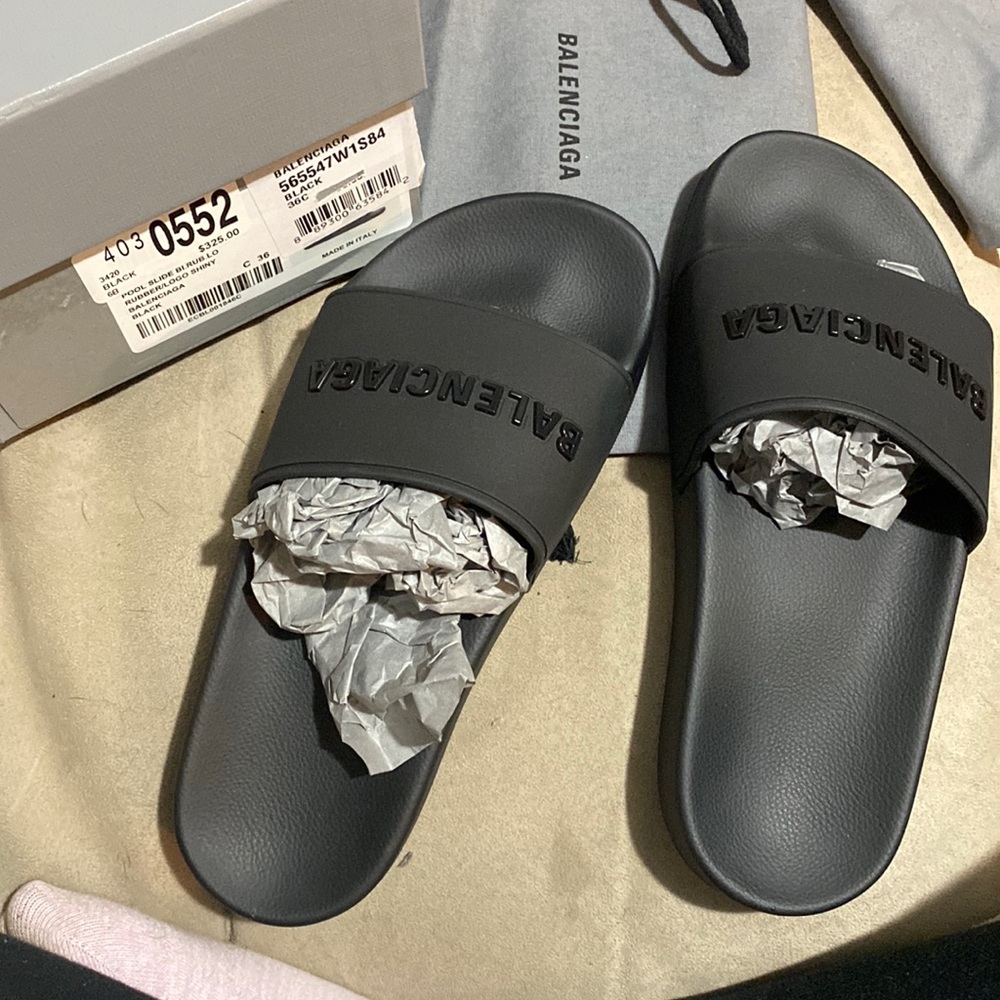 Brand new Balenciaga black slides